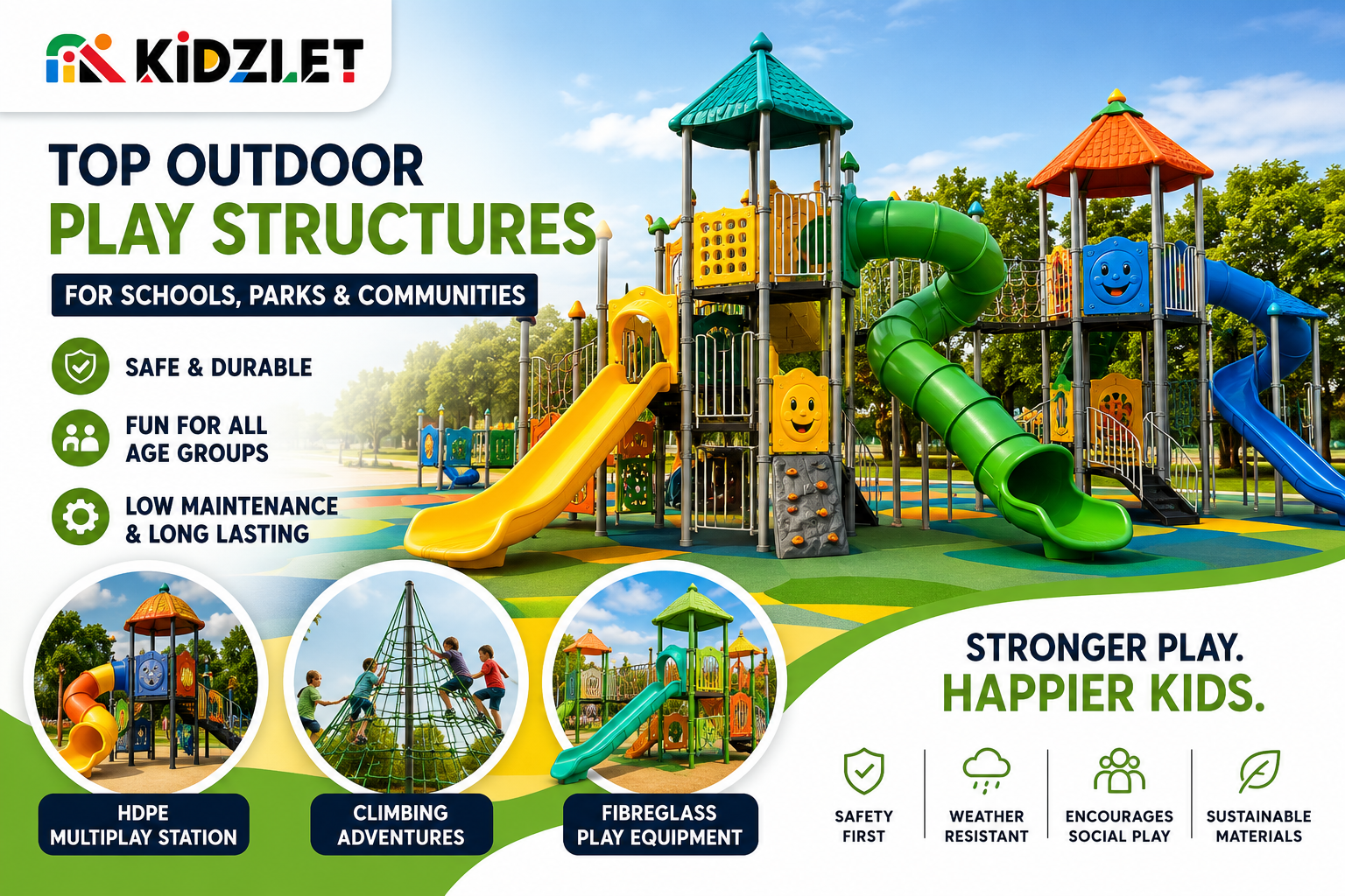Top Outdoor Play Structures for Schools, Parks & Communities
